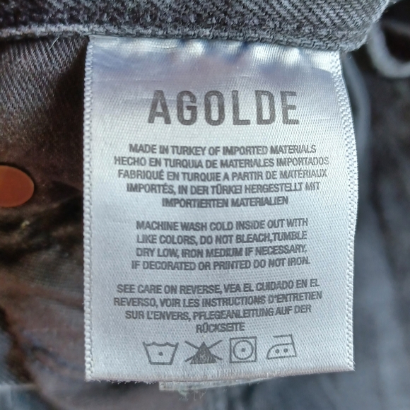 AGOLDE 90's Pinch Waist Straight Leg Jeans in Howl, Washed Black, Distressed - Picture 14 of 16